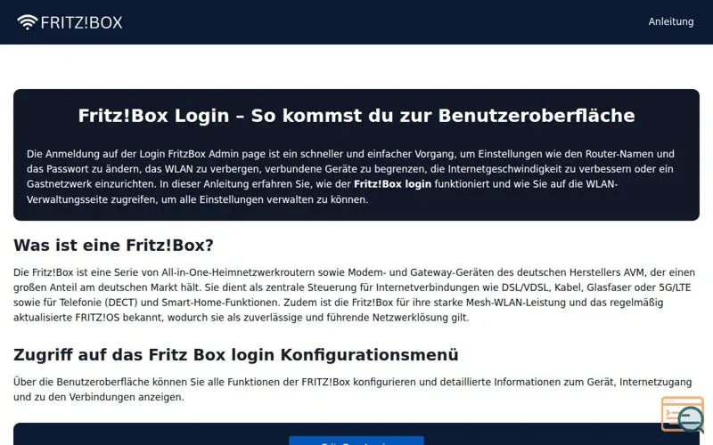 Screenshot of FritzBox Login Finder