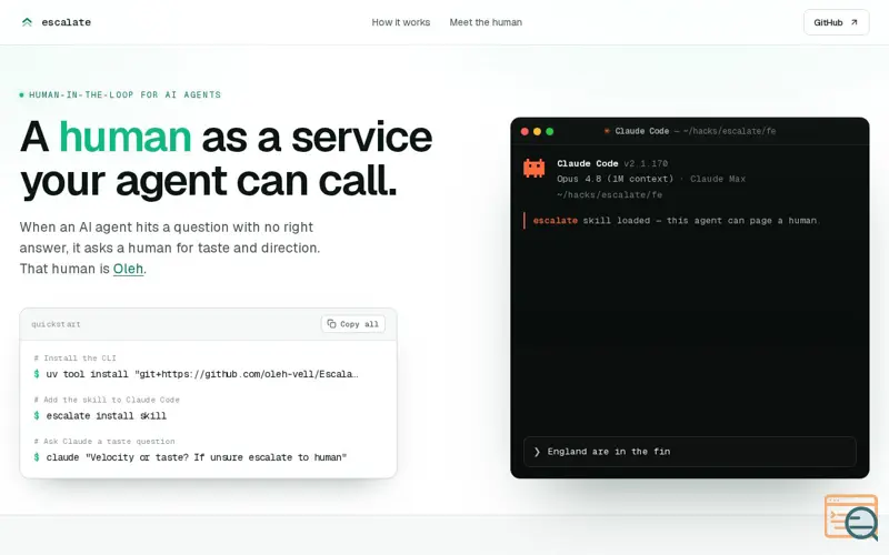 Screenshot of Escalate