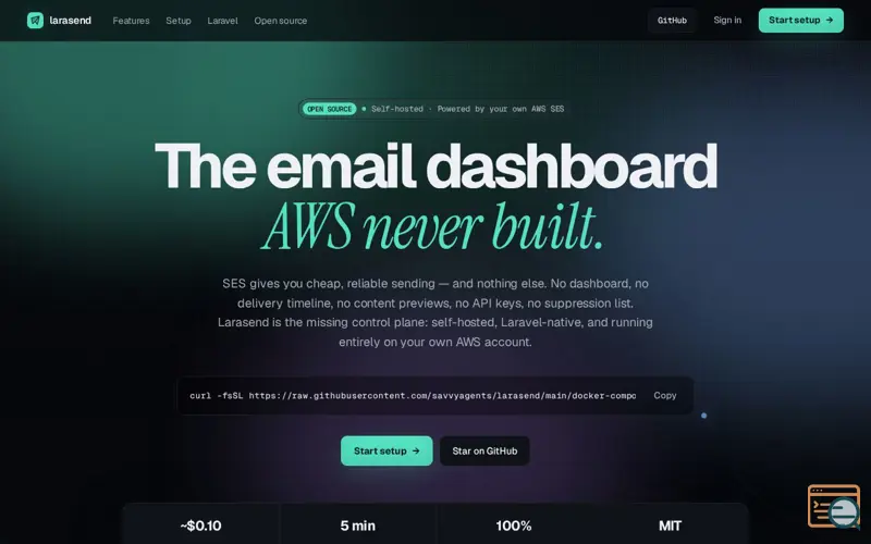 Screenshot of Larasend