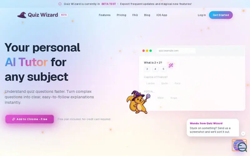 Screenshot of Quiz Wizard