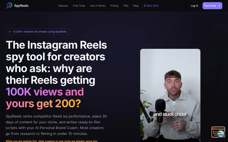 Screenshot of Instagram Reels Tool