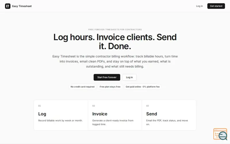 Screenshot of Easy Timesheet