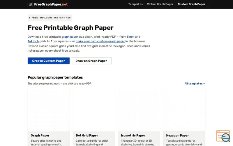 Screenshot of Freegraphpaper