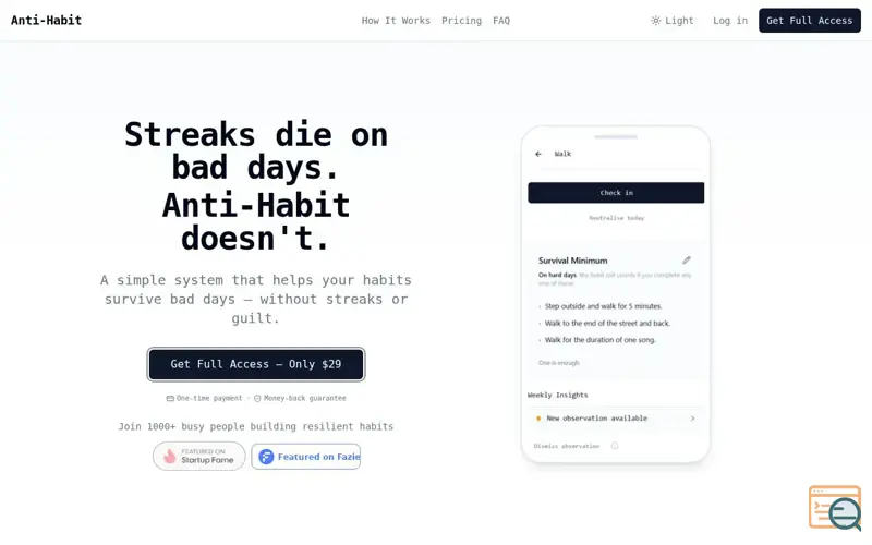 Screenshot of Anti-Habit