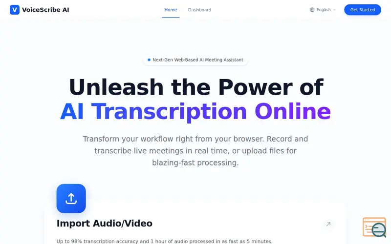 Screenshot of VoiceScribe AI
