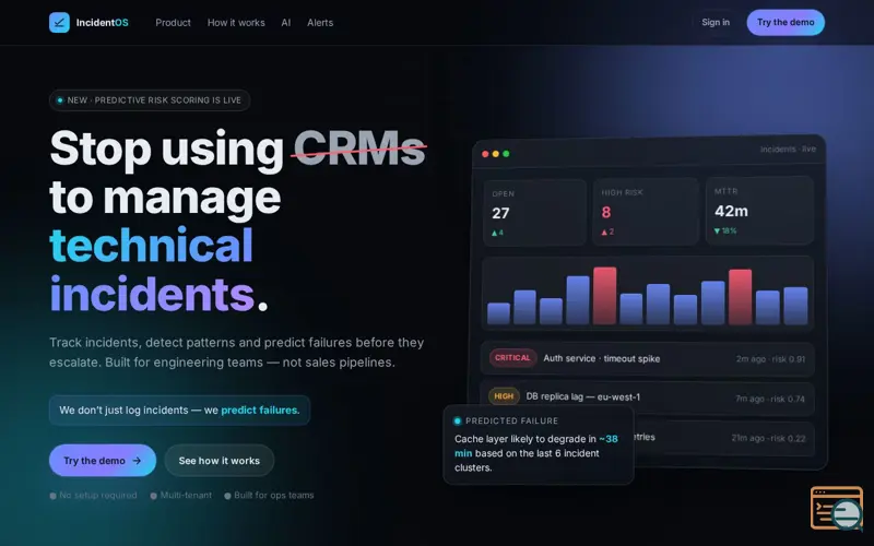 Screenshot of Incident OS