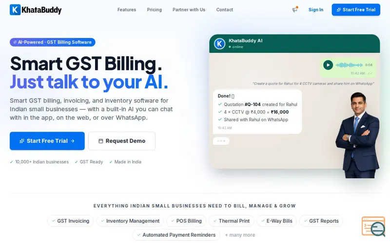 Screenshot of KhataBuddy