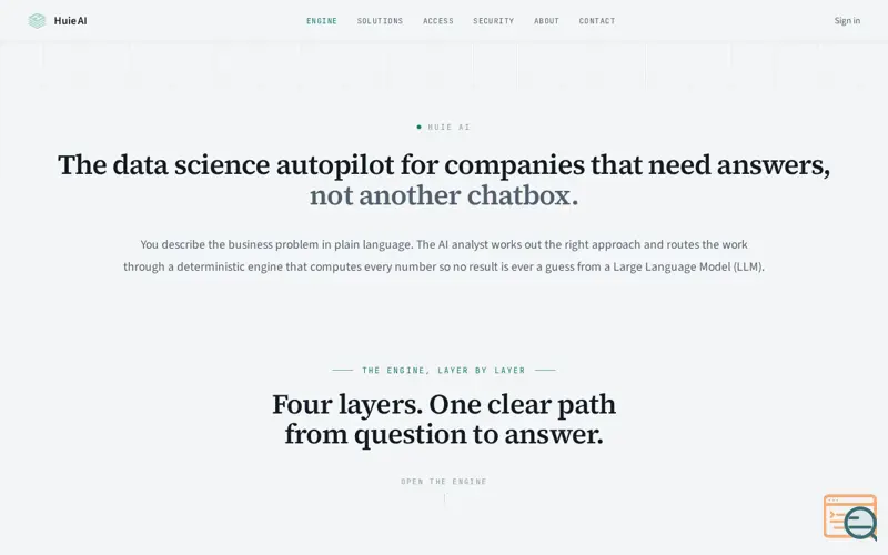 Screenshot of Huie AI