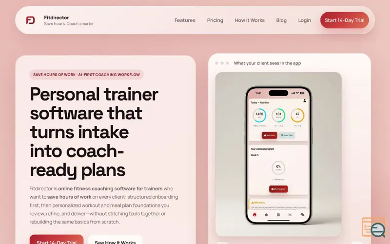 Screenshot of Fitdirector, a launch using ZXCS