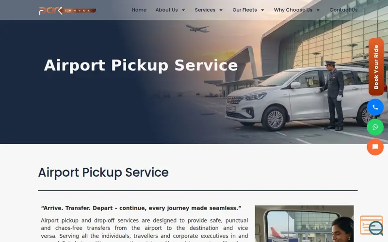 Screenshot of Airport Pickup and Drop Service