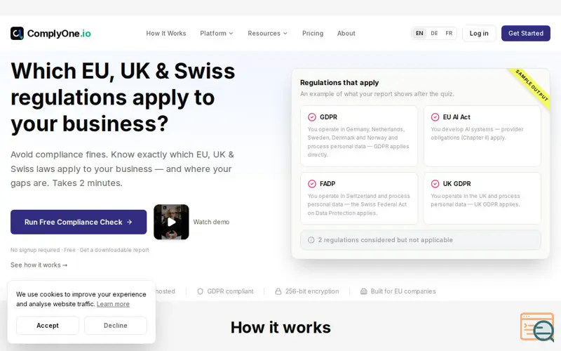 Screenshot of ComplyOne