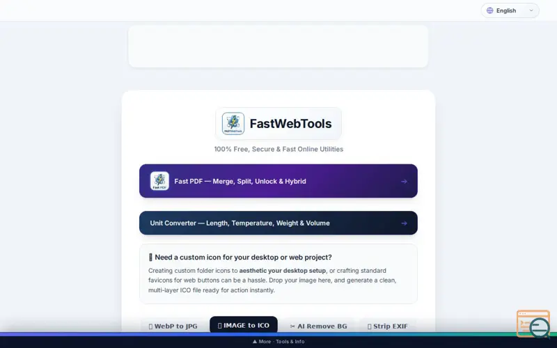 Screenshot of FastWebTools