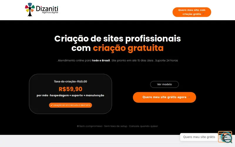 Screenshot of Criação de Sites Profissionais