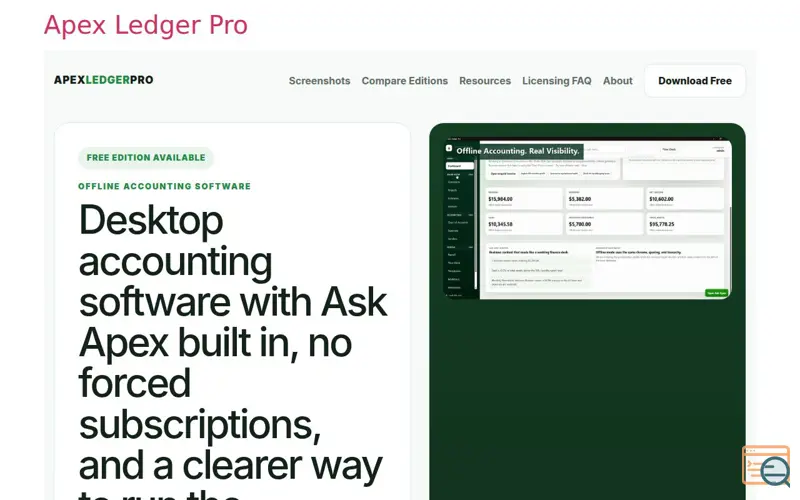 Screenshot of Apex Ledger Pro