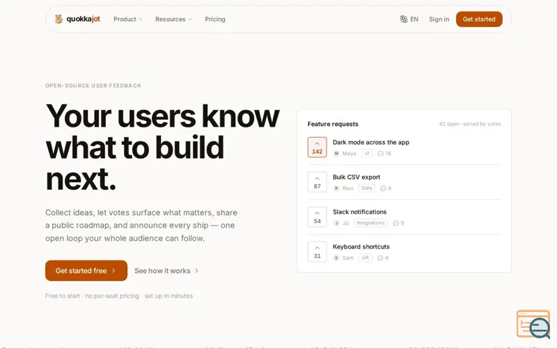 Screenshot of QuokkaJot — happier user insights