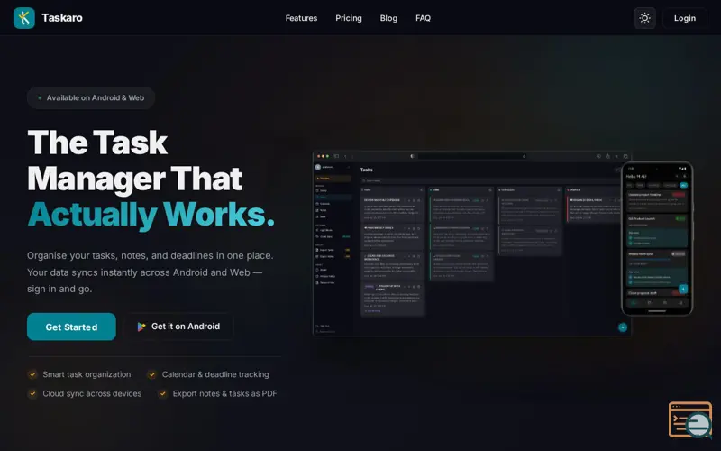Screenshot of Taskaro
