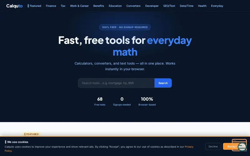 Screenshot of Calquto