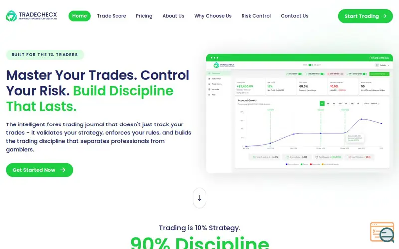 Screenshot of Tradechecx