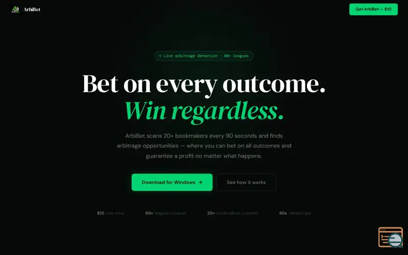 Screenshot of ArbiBet — Find Guaranteed Profits