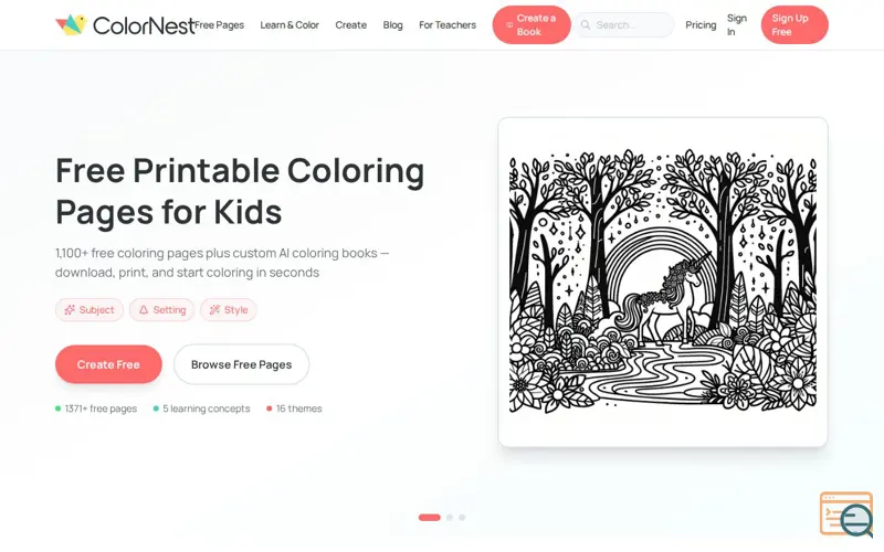 Screenshot of ColorNest