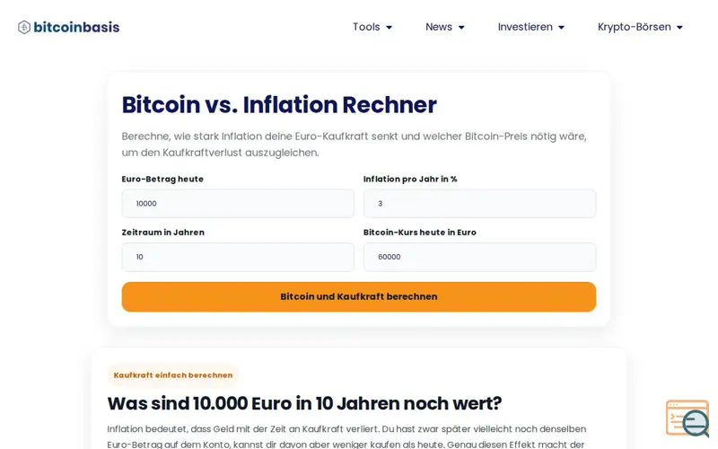 Screenshot of Krypto-vs-Inflation
