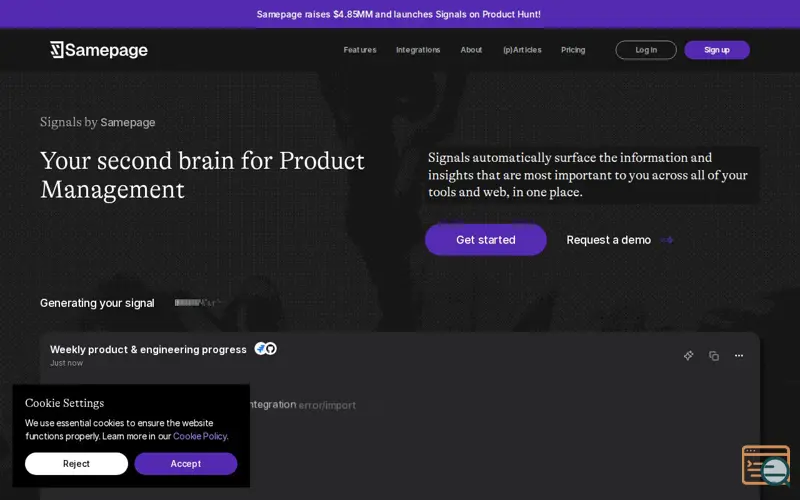 Screenshot of Samepage Signals
