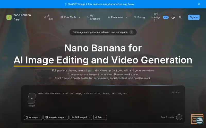 Screenshot of Nano Banana