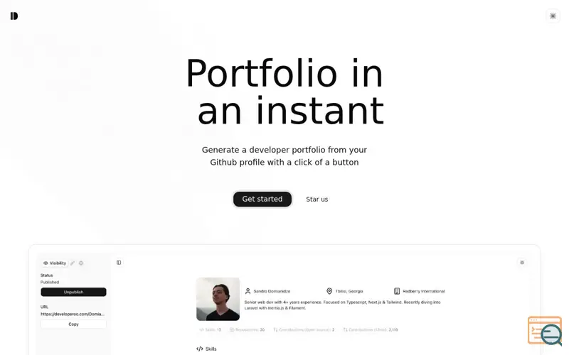 Screenshot of Developeroo