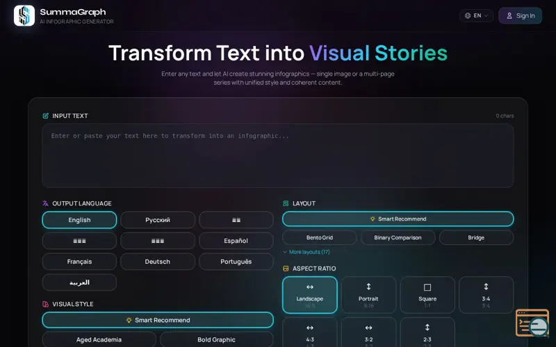 Screenshot of Summagraph