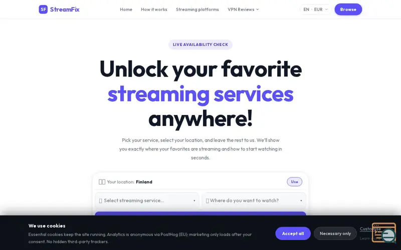 Screenshot of StreamFix, a launch using FreeIPAPI