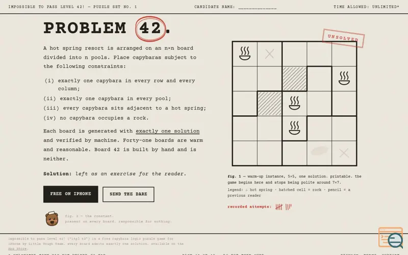 Screenshot of Impossible to Pass Level 42