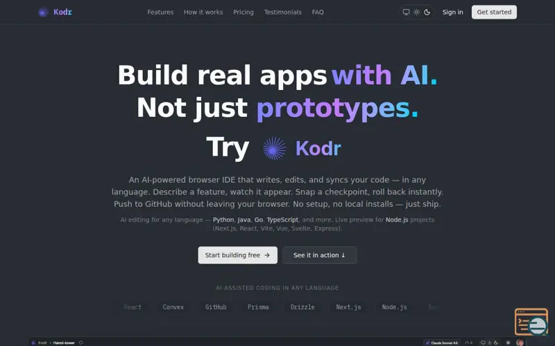 Screenshot of Kodr