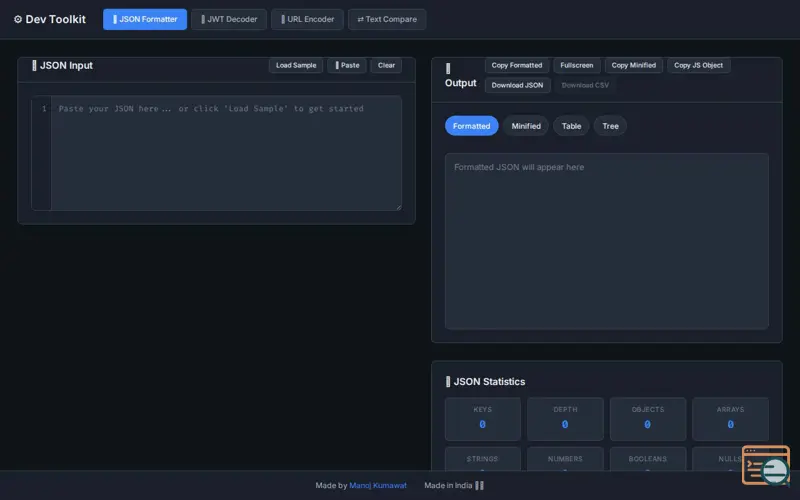 Screenshot of Dev Toolkit — Fast, Free & No Login