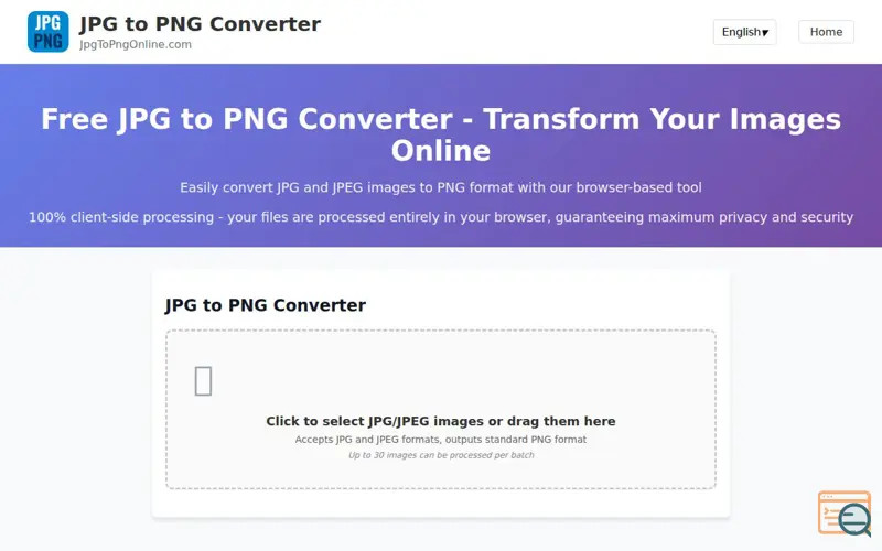 Screenshot of JPG to PNG Converter