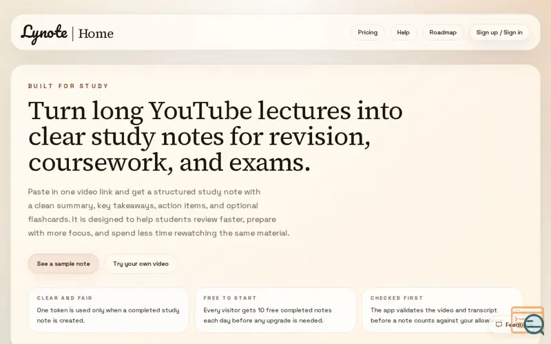 Screenshot of Lynote