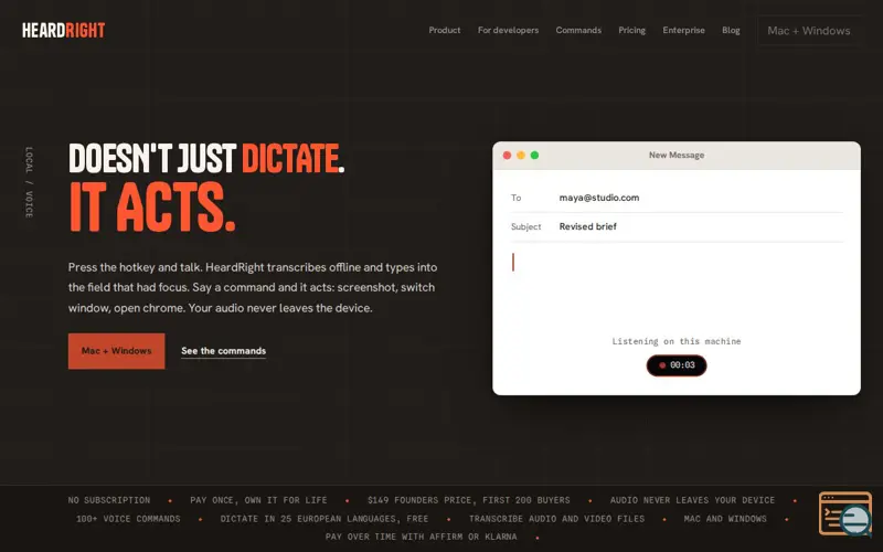 Screenshot of HeardRight