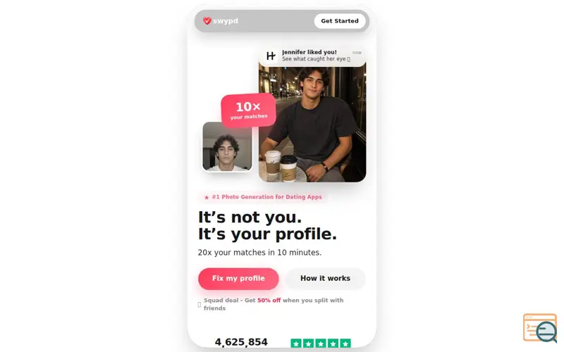 Screenshot of swypd