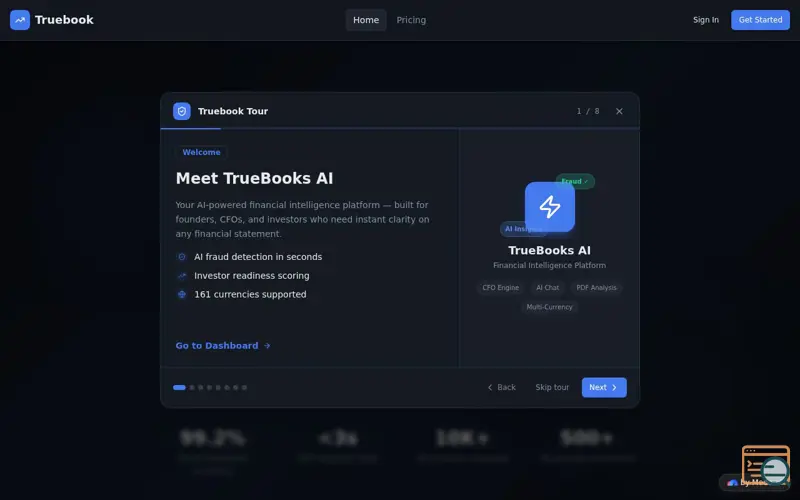 Screenshot of TRUEBOOK