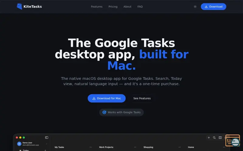 Screenshot of Kitetasks
