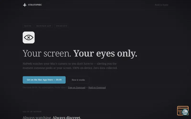 Screenshot of NoPeek