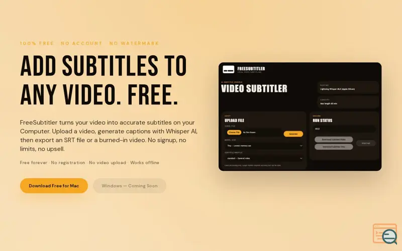 Screenshot of FreeSubtitler