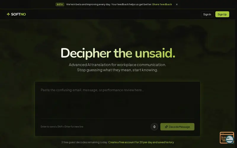 Screenshot of SoftNo