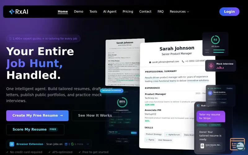 Screenshot of ResumizeAI, a launch using ViveRank