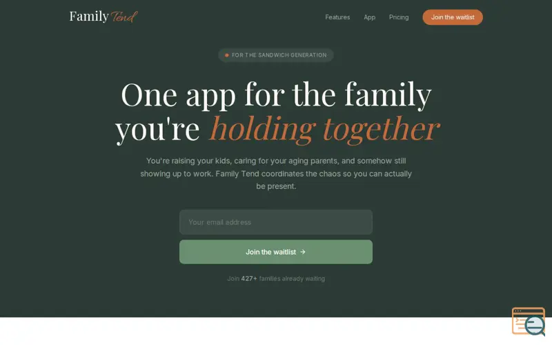 Screenshot of Family Tend