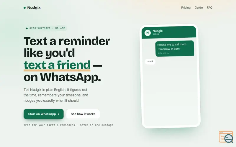 Screenshot of Nudgix