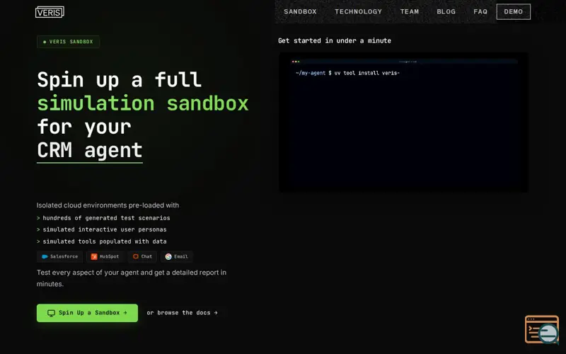 Screenshot of Veris