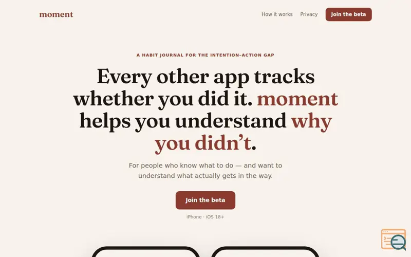 Screenshot of Moment