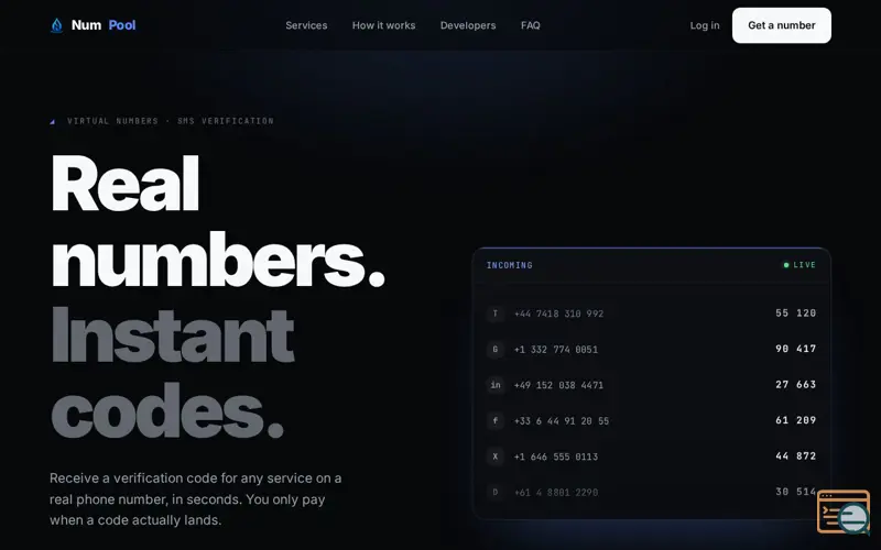 Screenshot of NumPool, a launch using Enot.io