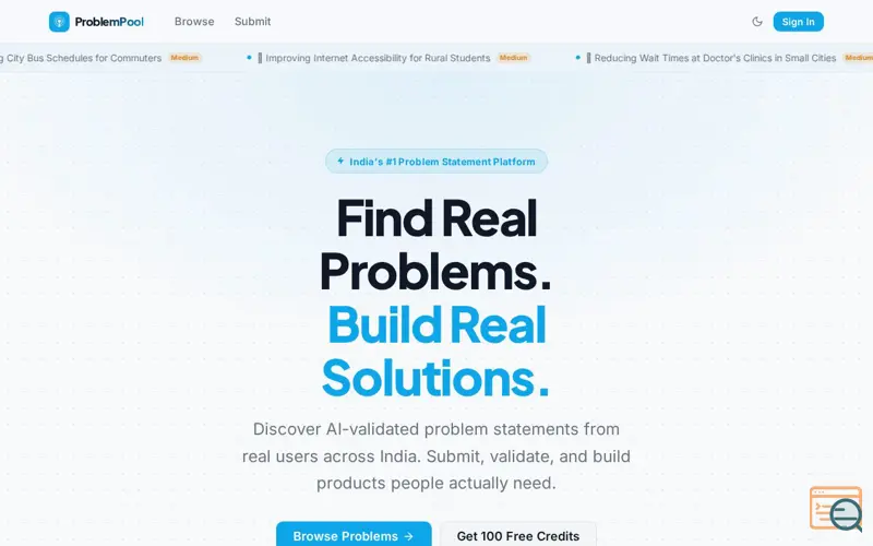 Screenshot of ProblemPool