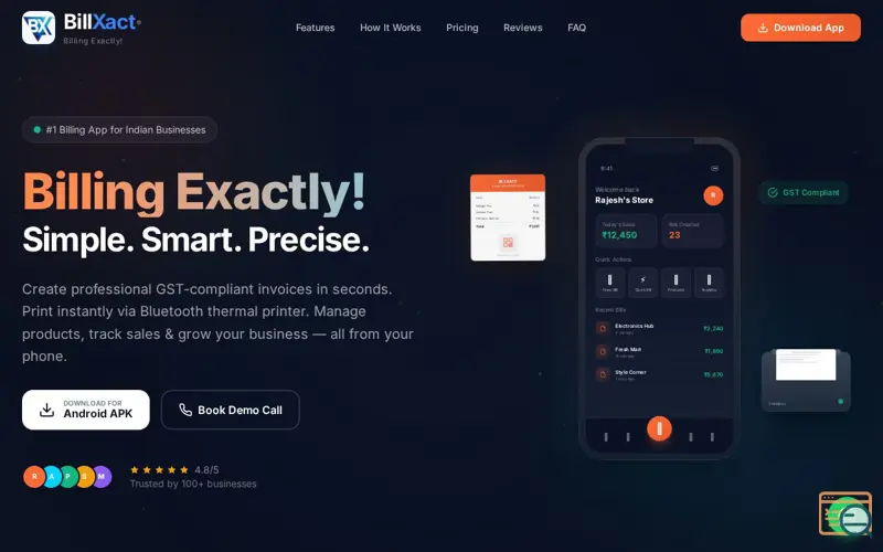 Screenshot of BillXact